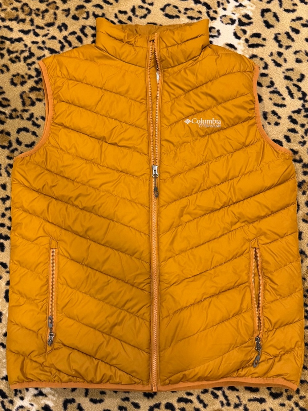 Columbia Titanium Omni-Heat Puffer Vest Orange Sz L EUC
